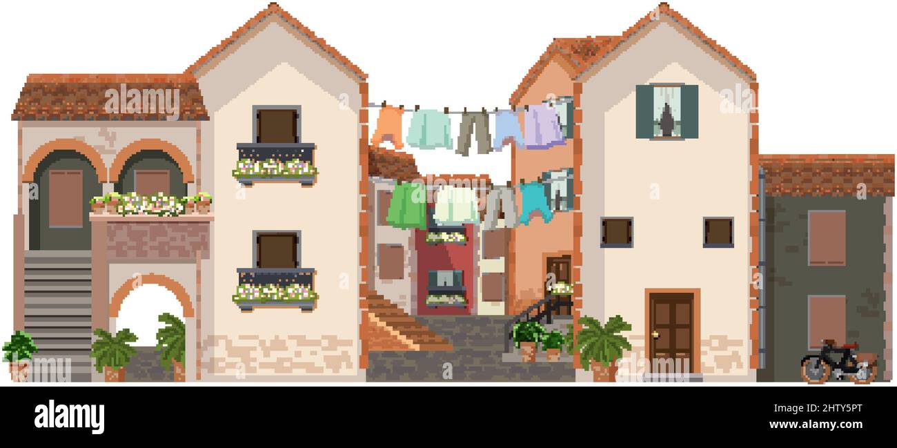 Scene with many buildings in city illustration Stock Vector Image & Art ...