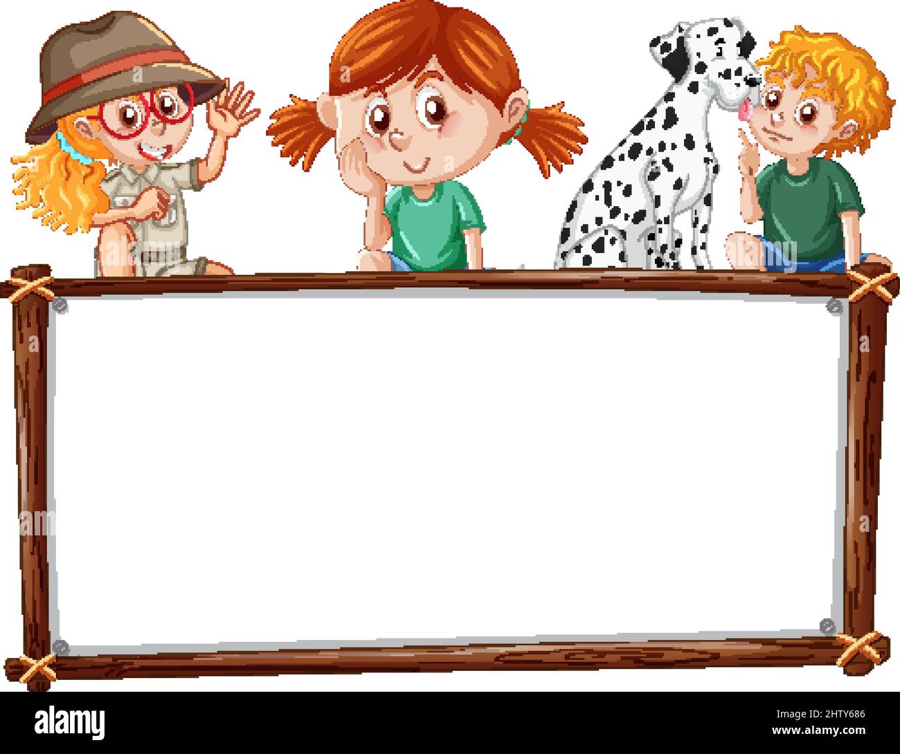 Board template with happy kids illustration Stock Vector Image & Art ...