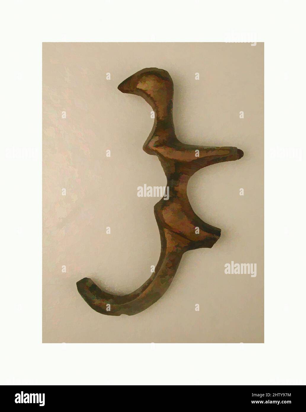Art inspired by Hook, 9th–10th century, Excavated in Iran, Nishapur, Bronze; cast, H. 2 9/16 in. (6.5 cm), Metal, Classic works modernized by Artotop with a splash of modernity. Shapes, color and value, eye-catching visual impact on art. Emotions through freedom of artworks in a contemporary way. A timeless message pursuing a wildly creative new direction. Artists turning to the digital medium and creating the Artotop NFT Stock Photo