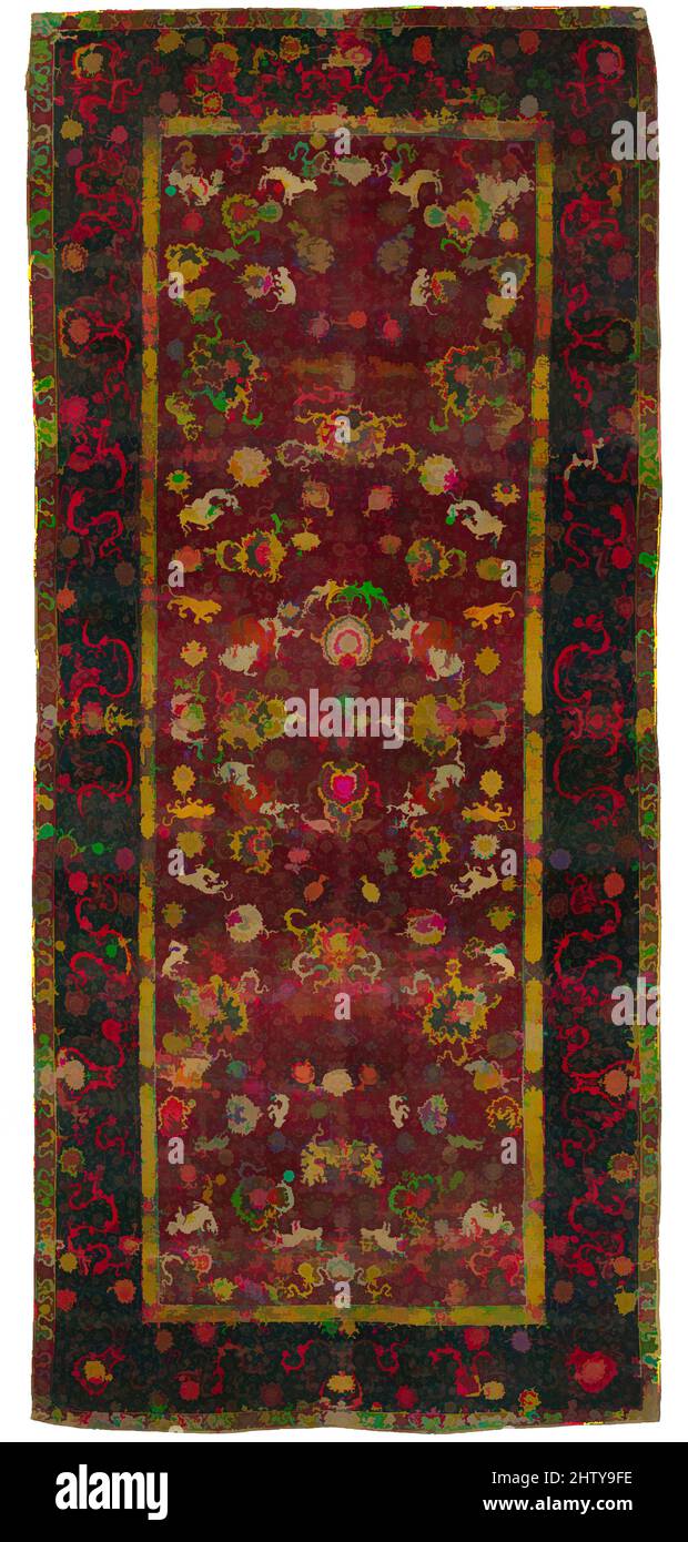Art inspired by The Emperor's Carpet, second half 16th century, Attributed to Iran, Silk (warp and weft), wool (pile); asymmetrically knotted pile, Rug: L. 299 in. (759.5 cm), Textiles-Rugs, One of the finest products of the Safavid court ateliers, this carpet once adorned the summer, Classic works modernized by Artotop with a splash of modernity. Shapes, color and value, eye-catching visual impact on art. Emotions through freedom of artworks in a contemporary way. A timeless message pursuing a wildly creative new direction. Artists turning to the digital medium and creating the Artotop NFT Stock Photo