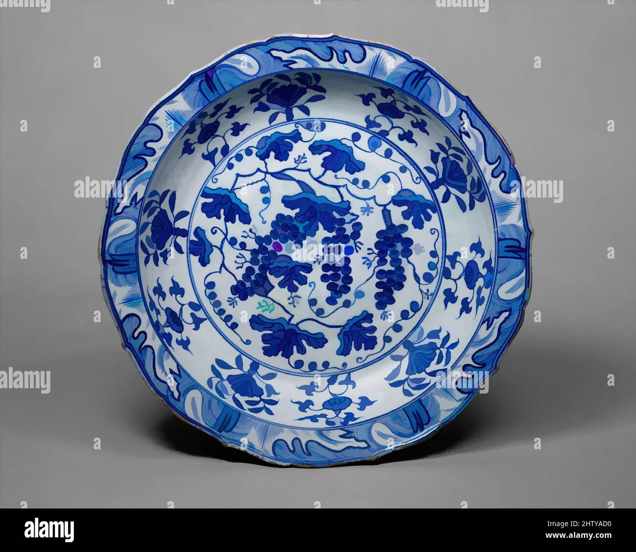 Art inspired by Dish, second quarter 16th century, Made in Turkey, Iznik, Stonepaste; painted under transparent glaze, H. 2 5/8 in. (6.7 cm), Ceramics, Classic works modernized by Artotop with a splash of modernity. Shapes, color and value, eye-catching visual impact on art. Emotions through freedom of artworks in a contemporary way. A timeless message pursuing a wildly creative new direction. Artists turning to the digital medium and creating the Artotop NFT Stock Photo