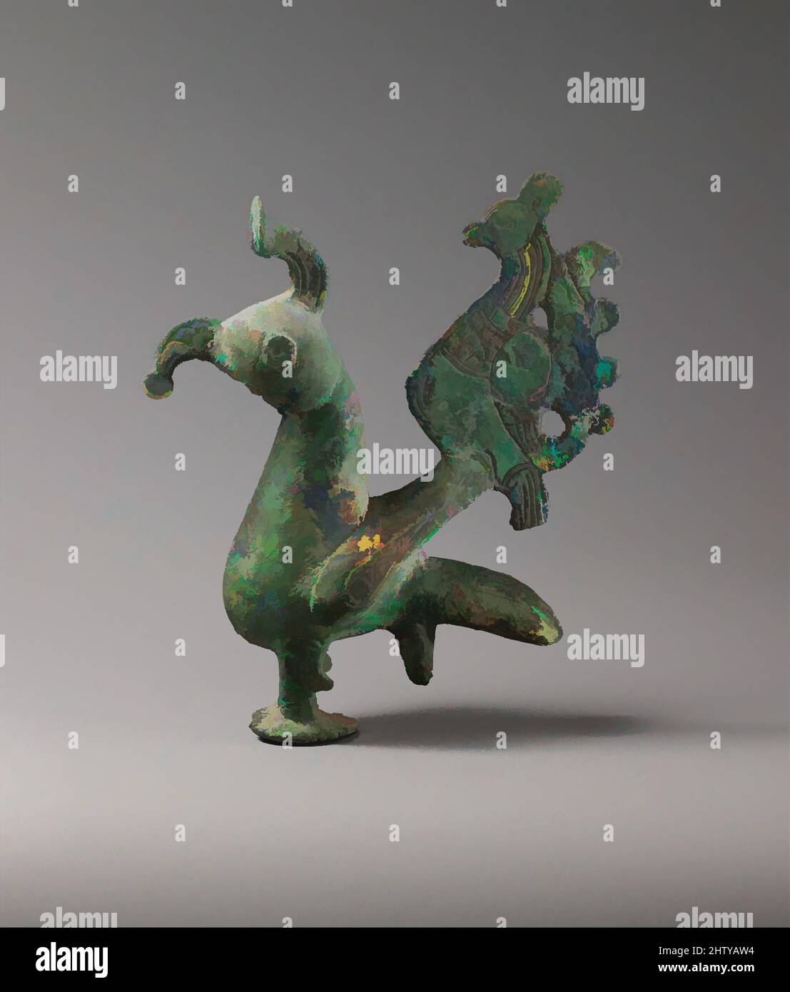 Art inspired by Finial, 11th–12th century, Attributed to Iran, Bronze; cast and chased, H. 7 in. (17.8 cm), Metal, Classic works modernized by Artotop with a splash of modernity. Shapes, color and value, eye-catching visual impact on art. Emotions through freedom of artworks in a contemporary way. A timeless message pursuing a wildly creative new direction. Artists turning to the digital medium and creating the Artotop NFT Stock Photo