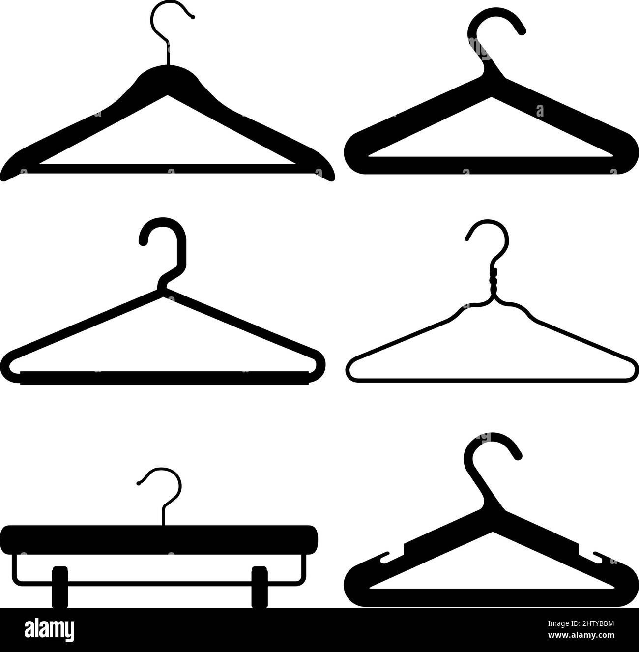 Coat hangers icon set. Vector illustration Stock Vector