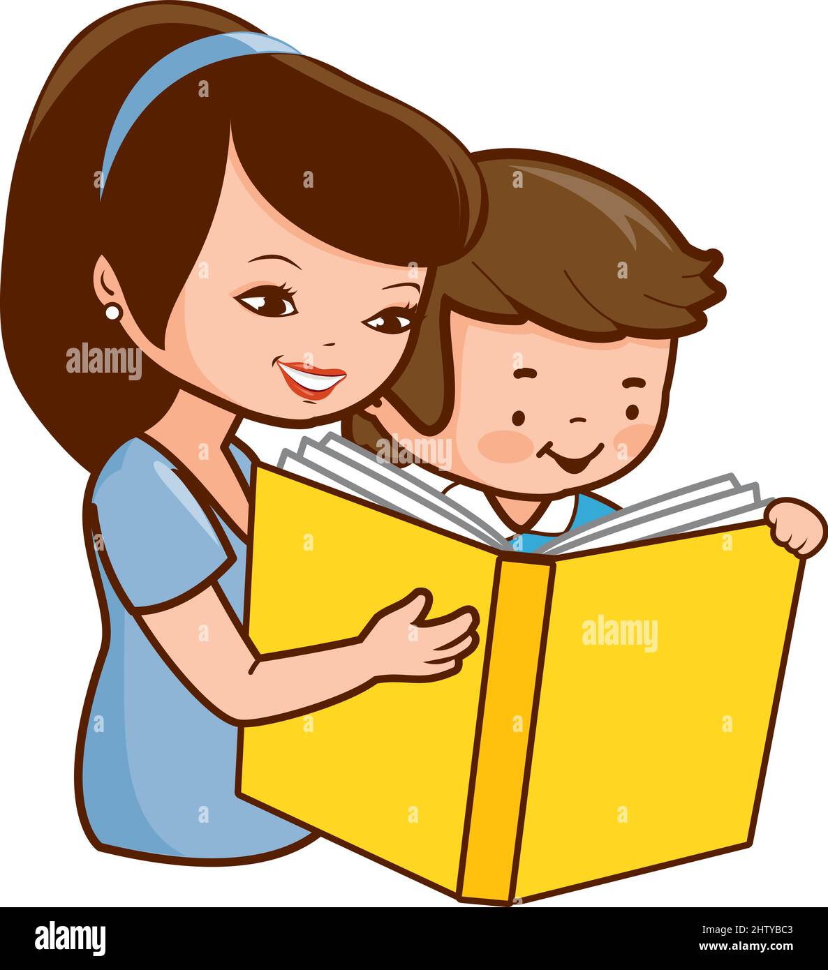 Parent And Child Reading Stock Vector Images Page 3 Alamy