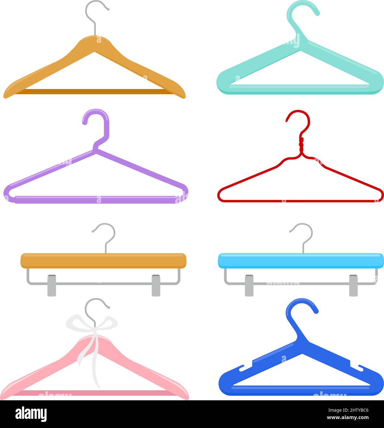 Clothes hangers set. Vector illustration Stock Vector