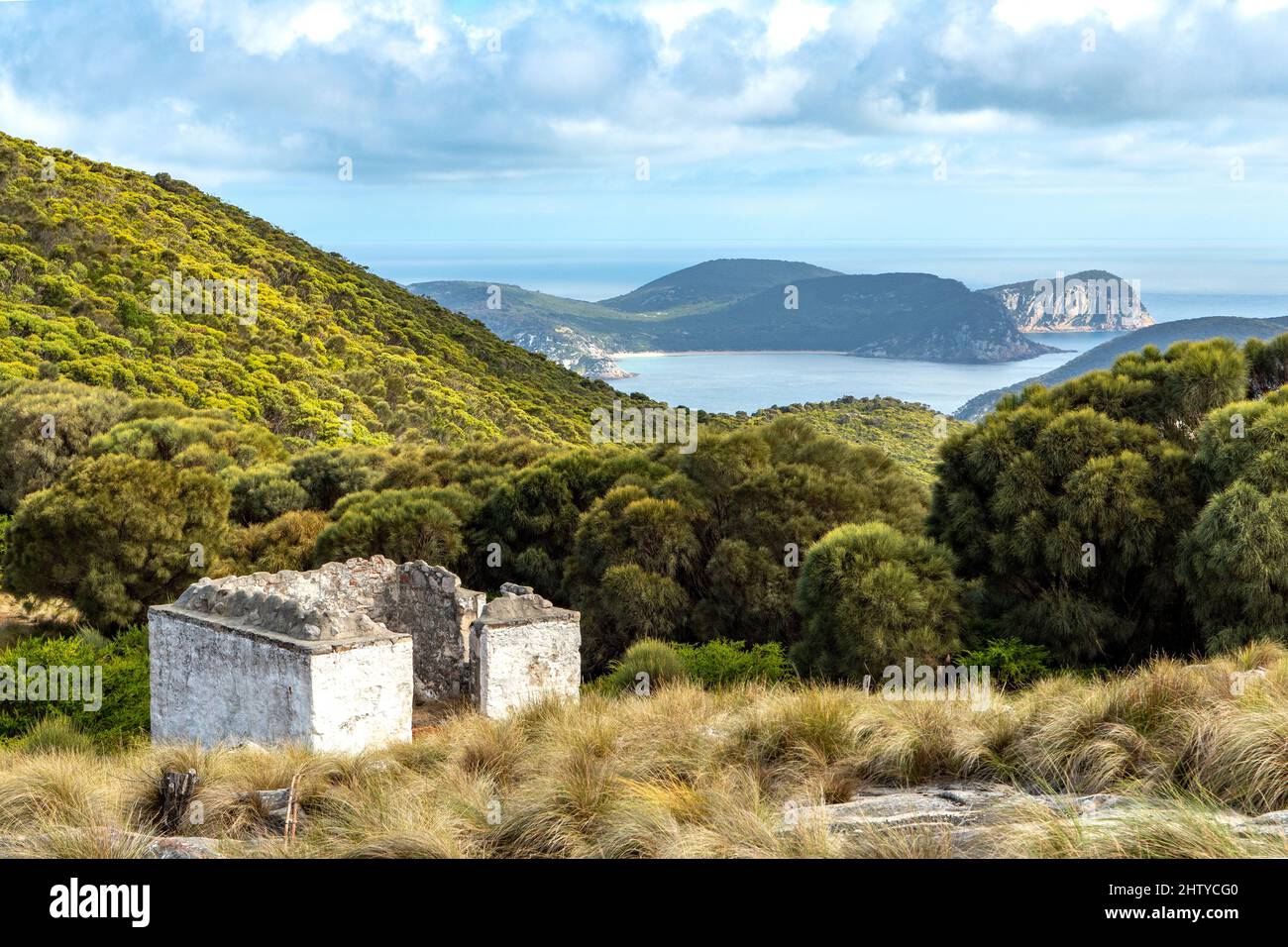 View from the Lighthouse, Deal Island, Tasmania, Australia Stock Photo Alamy