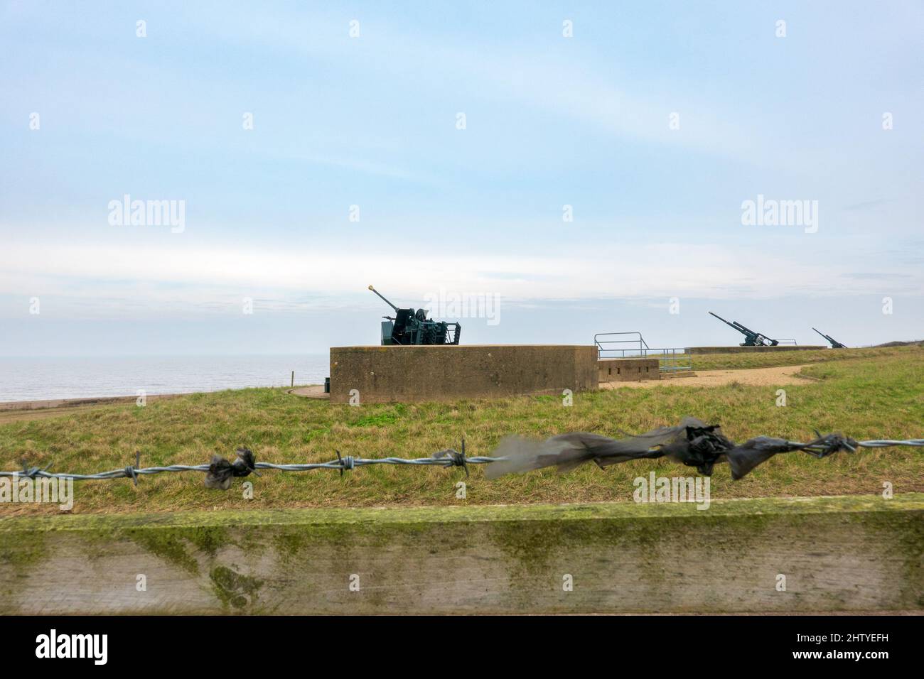 anti-aircraft artillery Guns, Muckleburgh, Noroflk Stock Photo