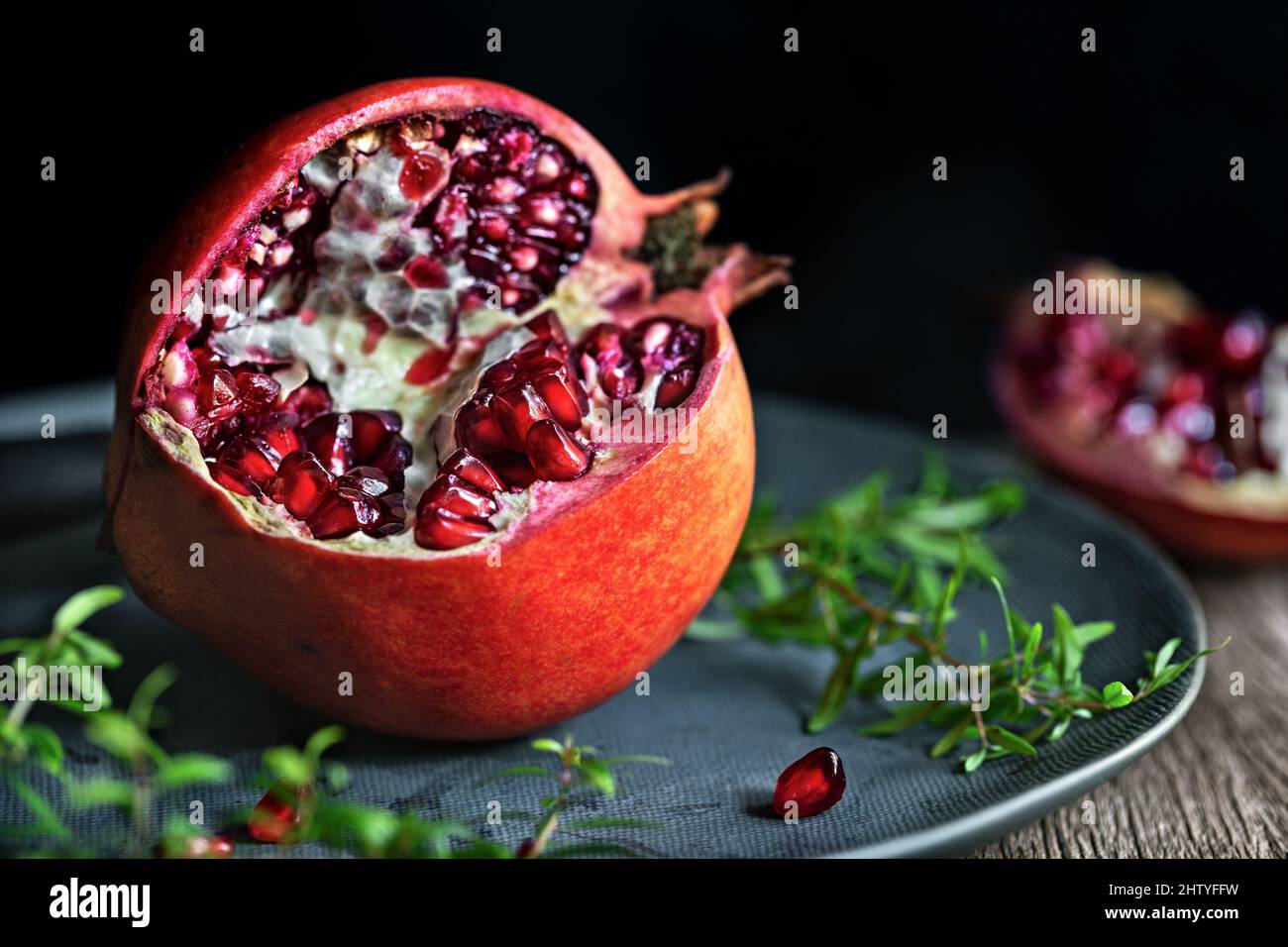 Fresh Indian Pomegranate Stock Photo