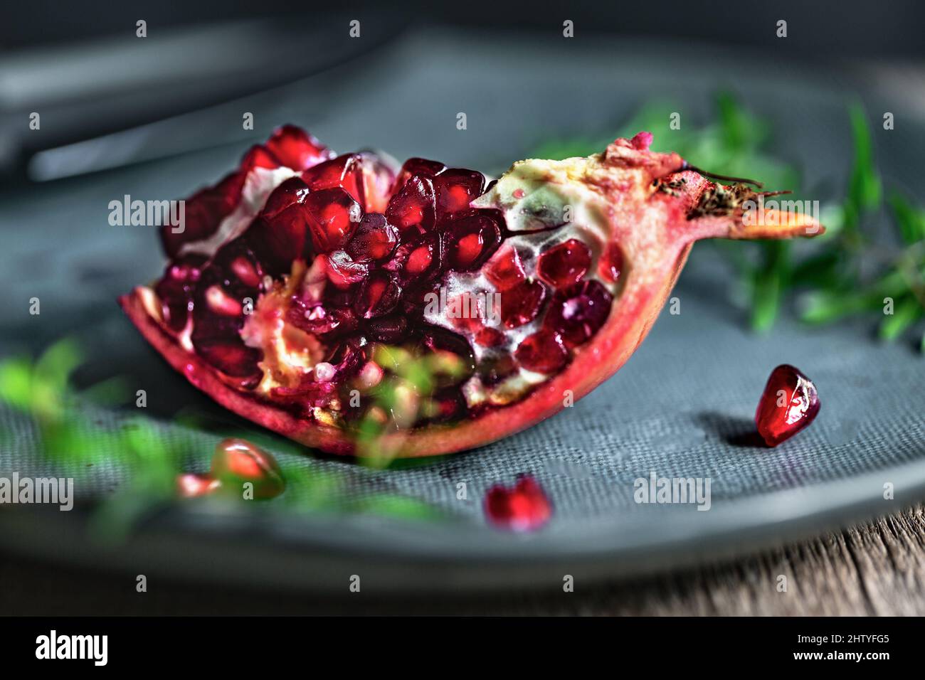 Fresh Indian Pomegranate Stock Photo