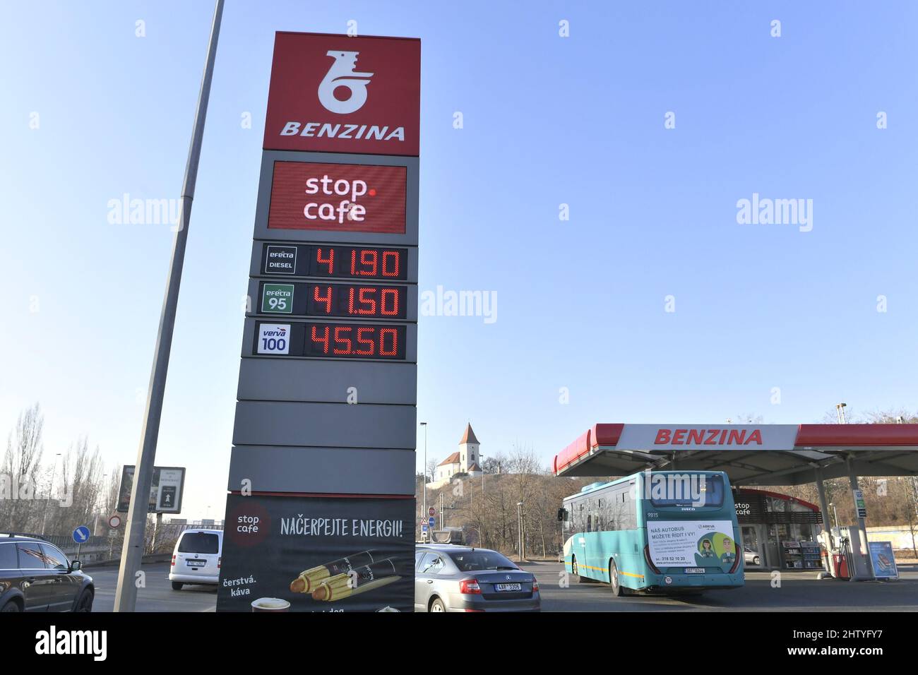 Prague, Czech Republic. 03rd Mar, 2022. Fuel prices in Czechia have hit
