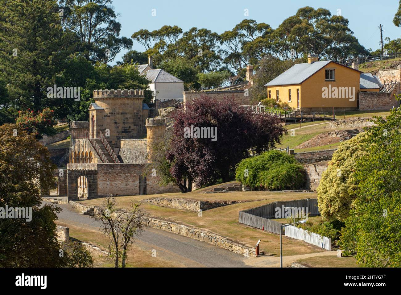 Officers'Area, Convict Settlement, Port Arthur, Tasmania, Australia Stock Photo