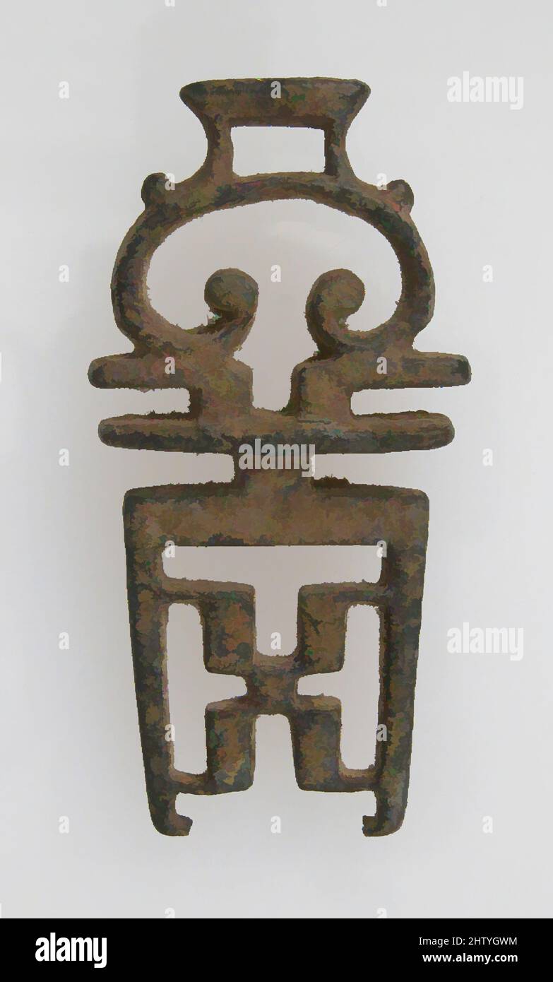 Art inspired by Key Latch, 1st–7th century, Roman, Copper alloy, Overall: 2 1/8 x 1 x 1/4 in. (5.4 x 2.6 x 0.6 cm), Metalwork-Bronze, Classic works modernized by Artotop with a splash of modernity. Shapes, color and value, eye-catching visual impact on art. Emotions through freedom of artworks in a contemporary way. A timeless message pursuing a wildly creative new direction. Artists turning to the digital medium and creating the Artotop NFT Stock Photo