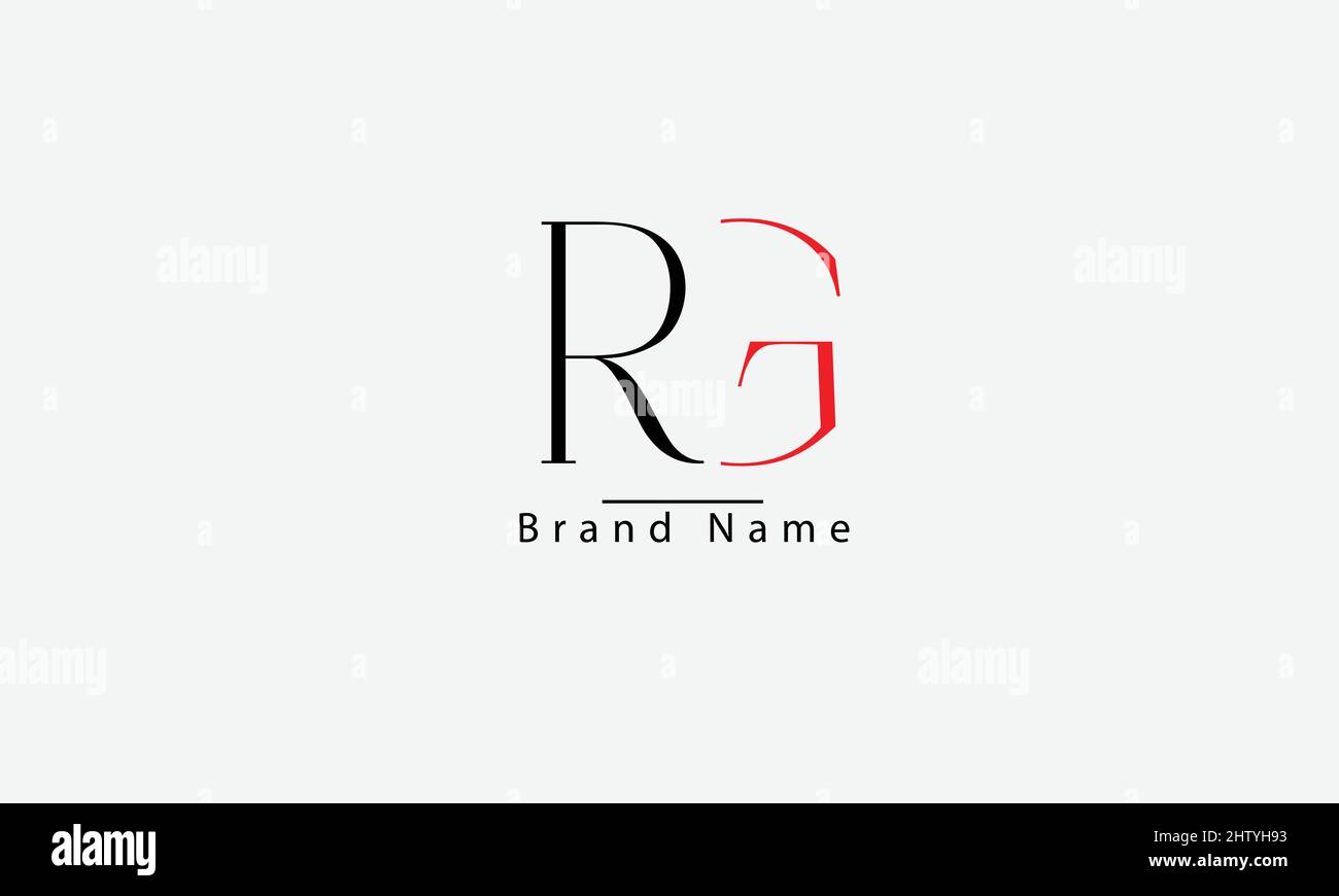 RG GR R G abstract vector logo monogram template Stock Vector