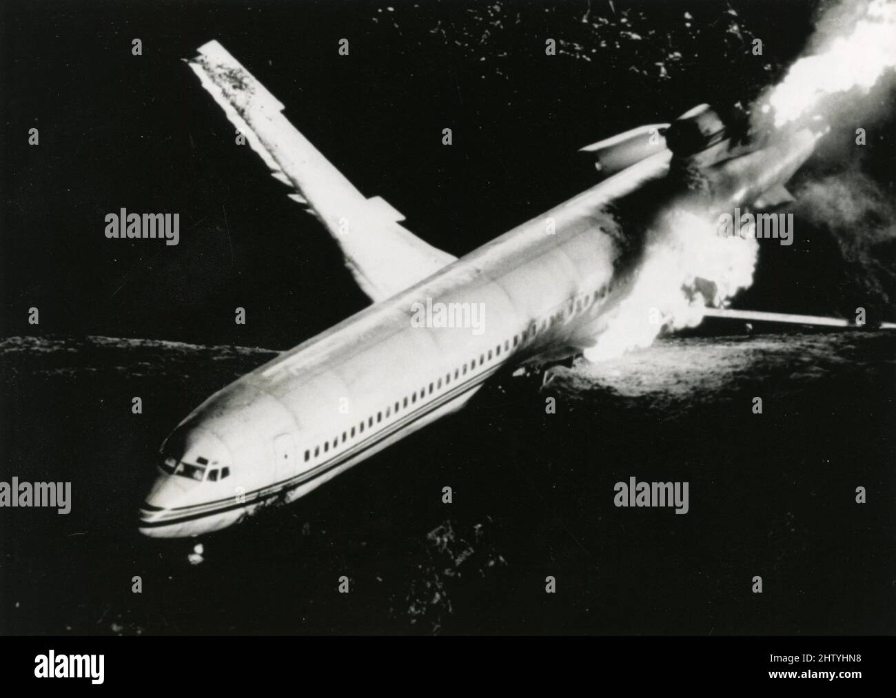 Airplane accident scene from the movie US Marshals, USA 1998 Stock