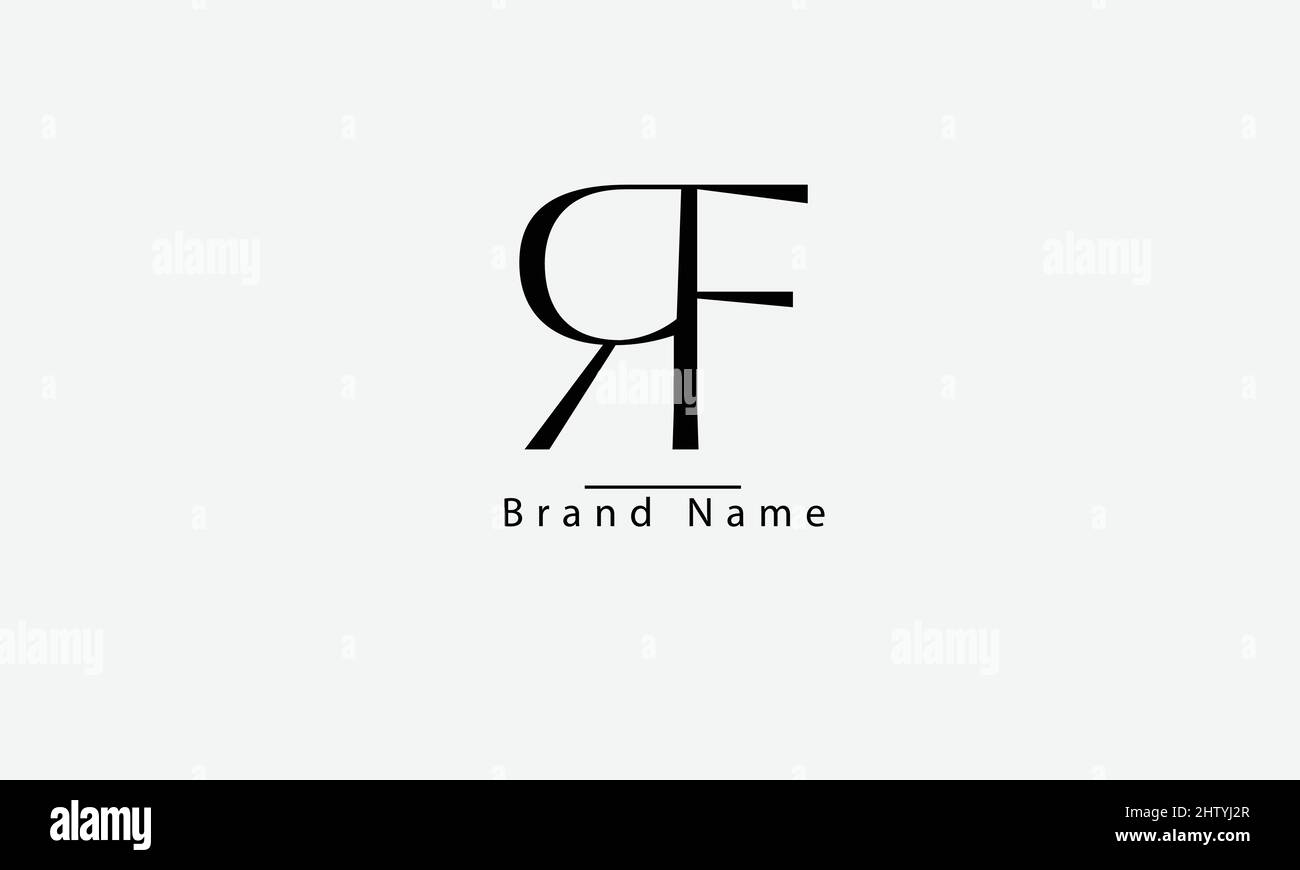 RF FR R F abstract vector logo monogram template Stock Vector