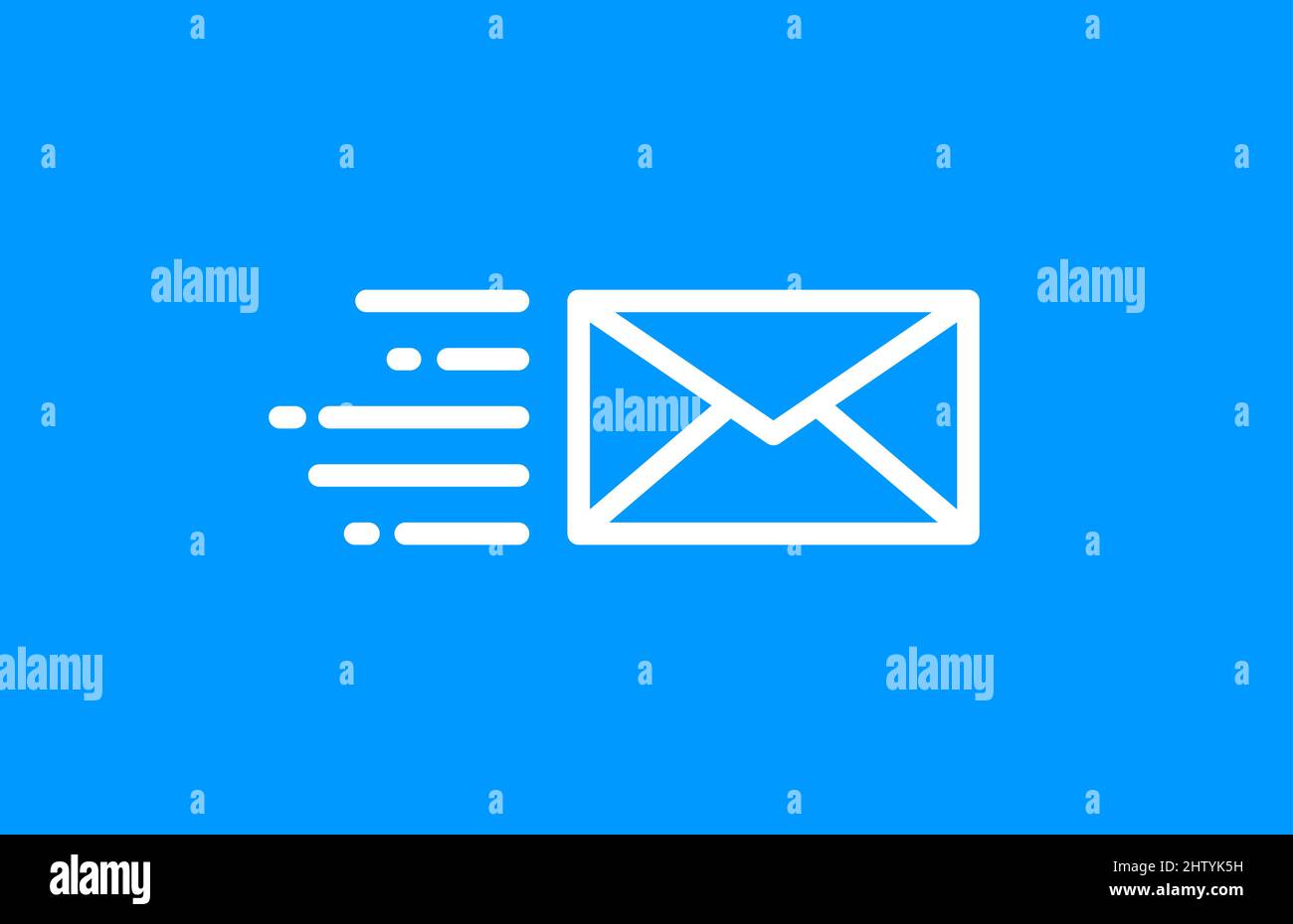 Mail Messaging on Blue Background Flat Vector Icon Stock Vector