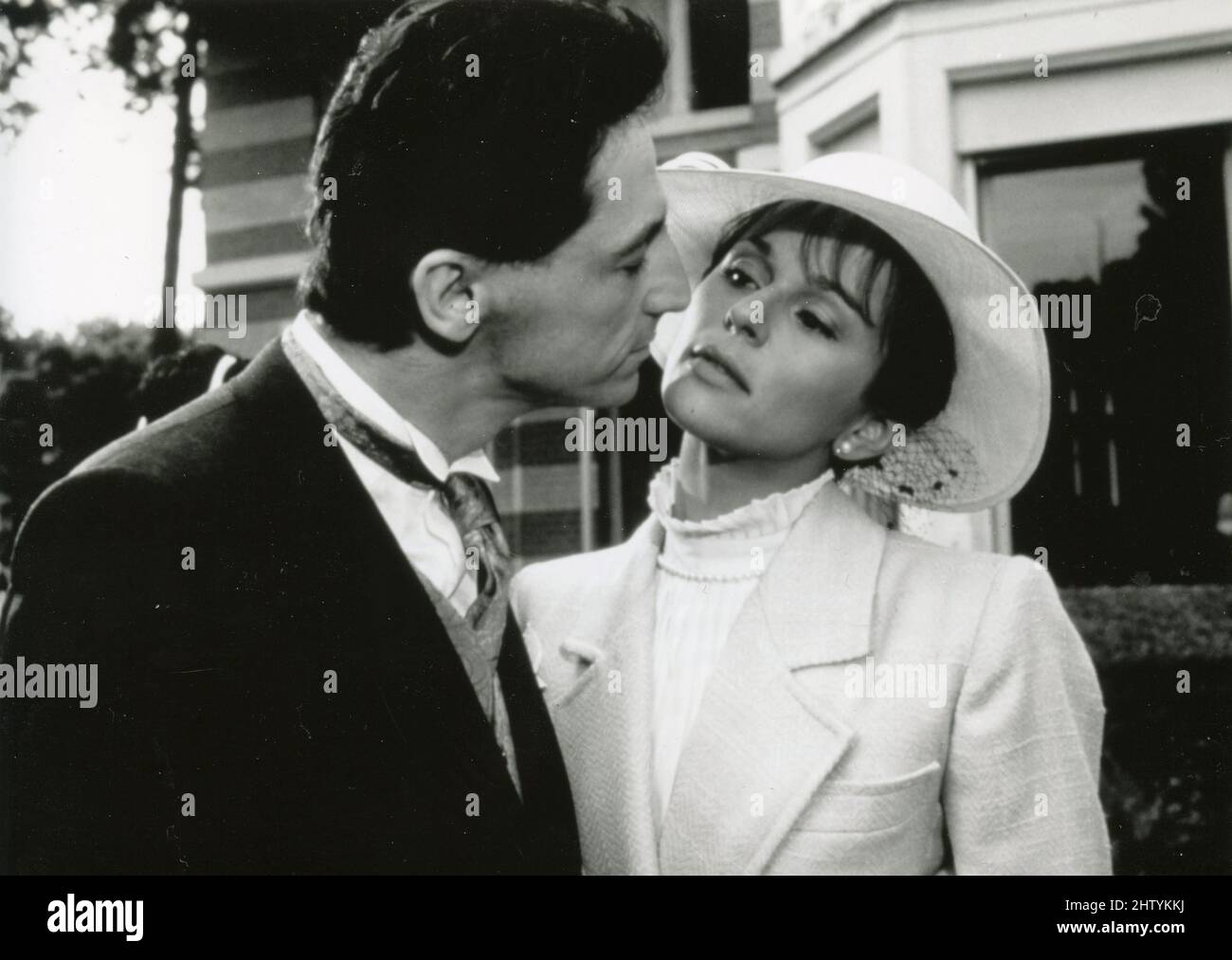 French actor Jean-Luc Boutte and actress Christine Boisson in the TV episode Black Sequence, France 1987 Stock Photo