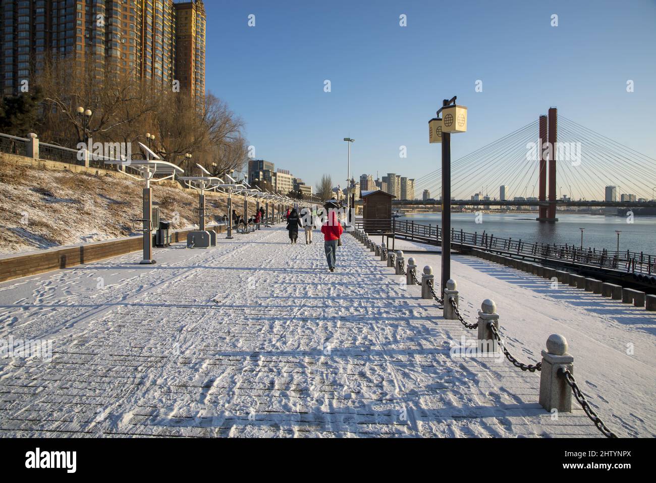 Jilin, Jilin, China. 3rd Mar, 2022. Cityscape after spring snow in Jilin  city, Jilin province, March 1, 2022. Last night, a spring snow fell on  Jilin. This morning, the earth was white.
