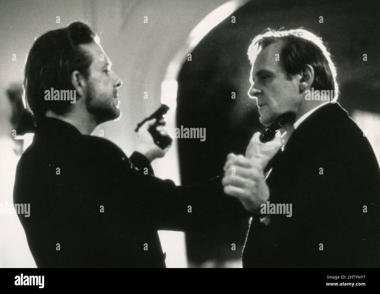 American actors Mickey Rourke and Anthony Hopkins in the movie Desperate Hours, USA 1990 Stock Photo