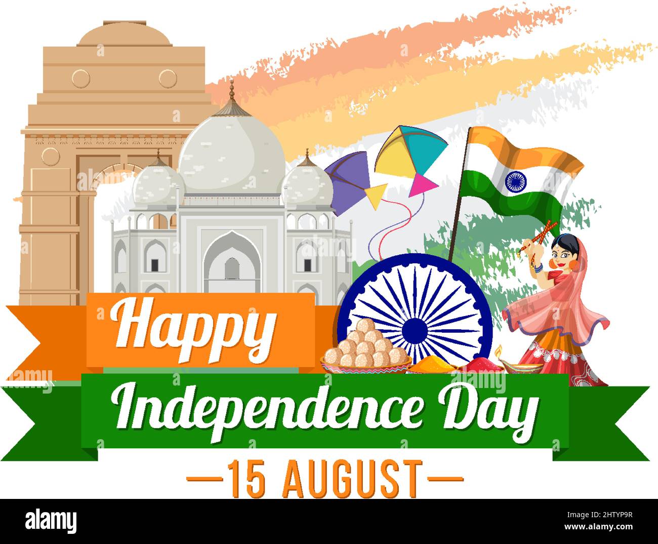 Happy India independence day illustration Stock Vector Image & Art - Alamy