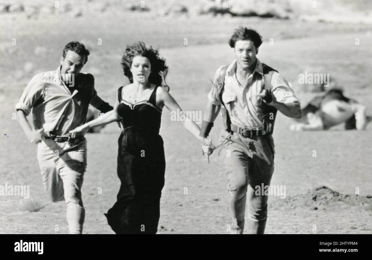 Actors John Hannah, Rachel Weisz, and Brendan Fraser in the movie The Mummy, USA 1999 Stock Photo