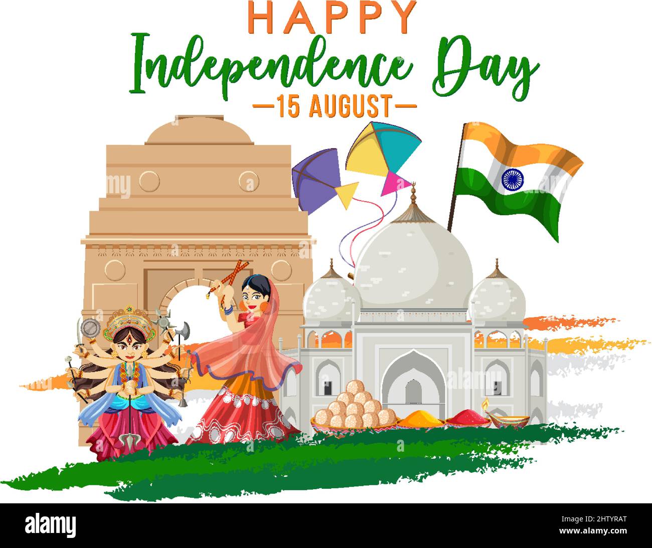 Happy India independence day illustration Stock Vector Image & Art - Alamy