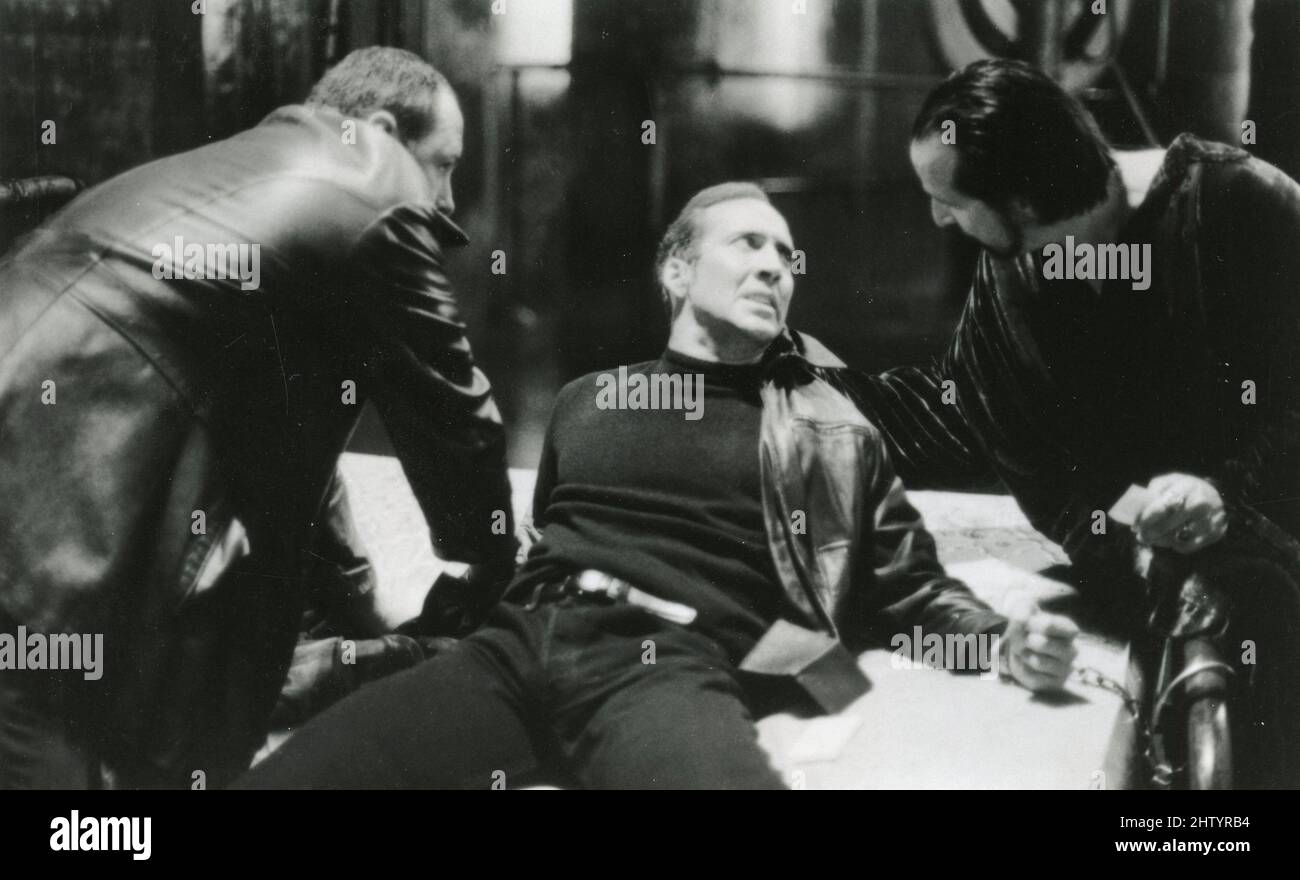 Actors Nicholas Cage, Peter Stormare, and James Gandolfini in the movie 8MM, USA 1999 Stock Photo