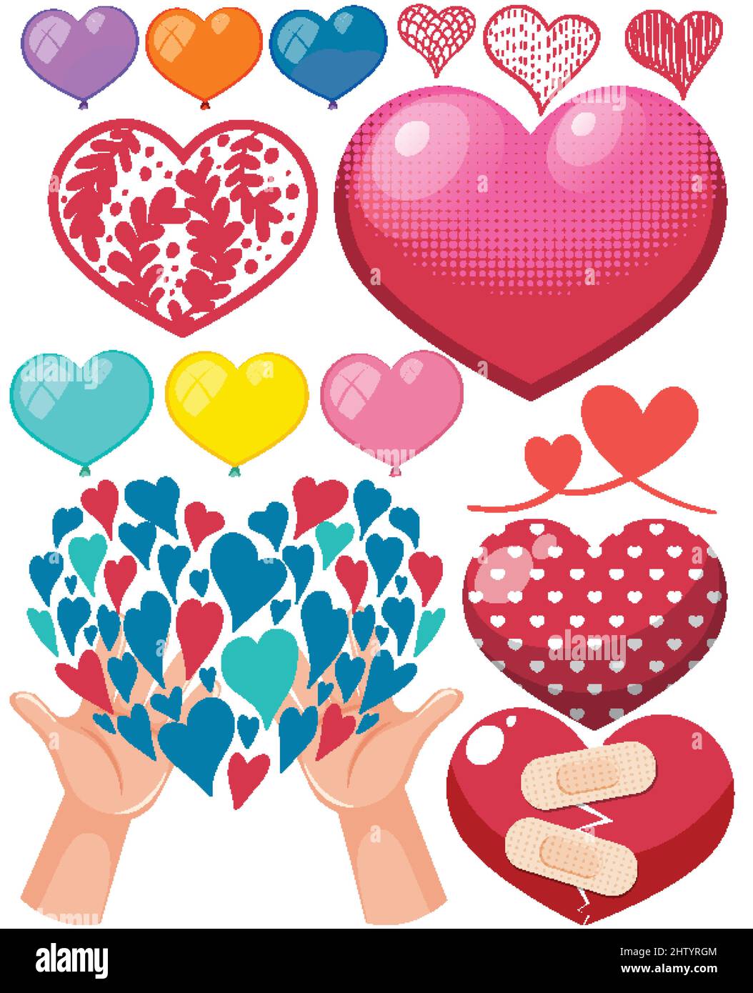 Thumbnail Many Heart Many hands heart Stock Vector Images - Alamy