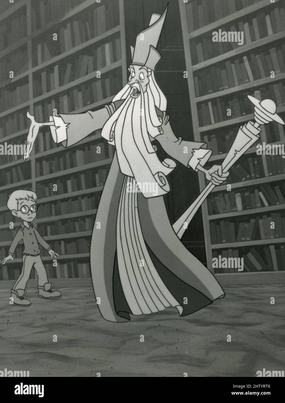 Actor Macaulay Culkin as a cartoon figure in the movie The Pagemaster