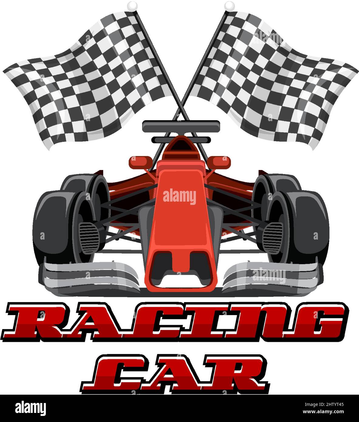 Racing car logo with racing car on white background illustration Stock  Vector Image & Art - Alamy