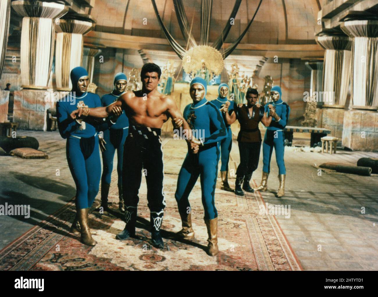 Italian actors Kirk Morris and Andrea Scotti in the movie Conqueror of Atlantis, Italy 1965