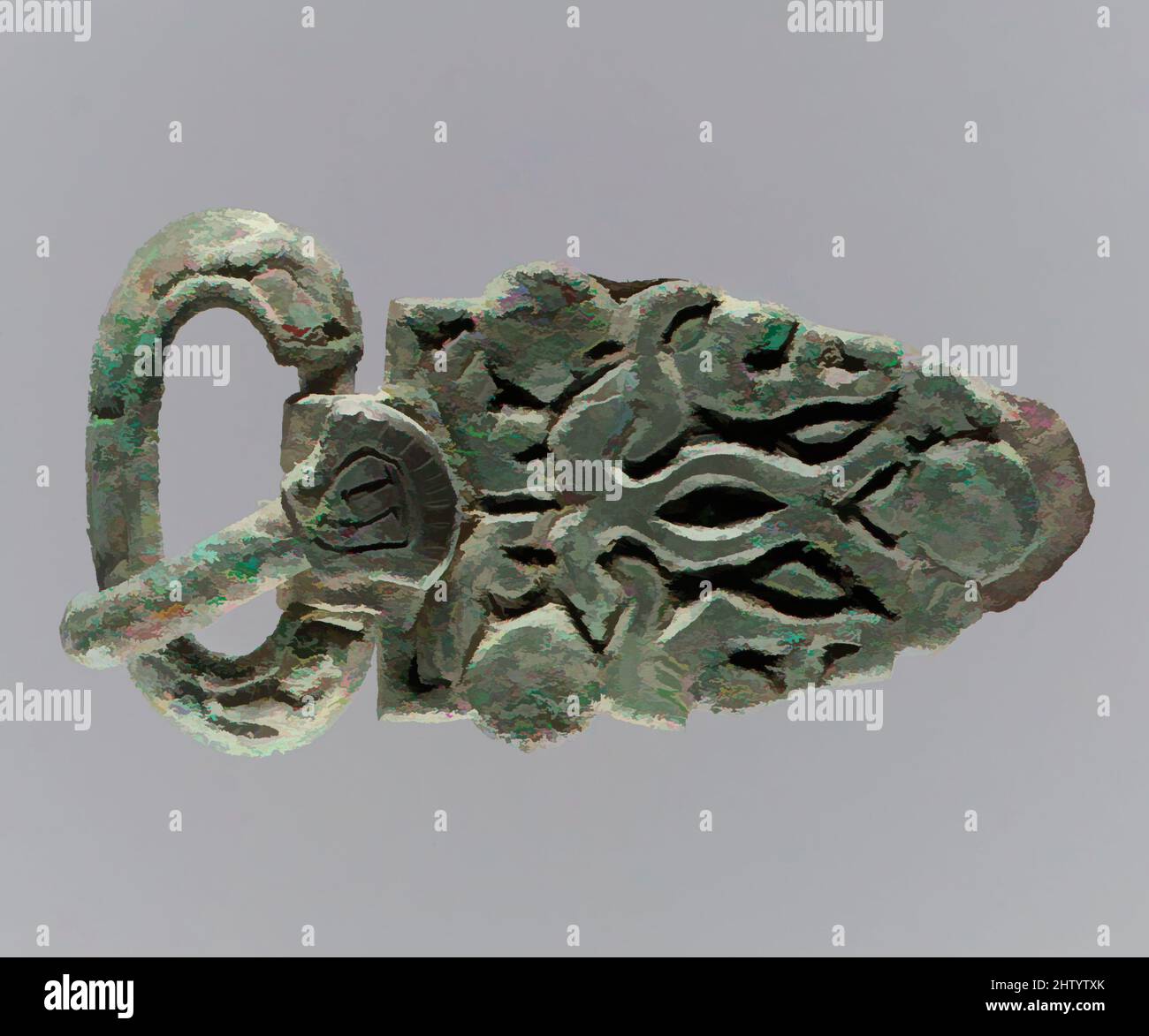 Art inspired by Buckle, 7th century, Frankish, Bronze, traces of silver