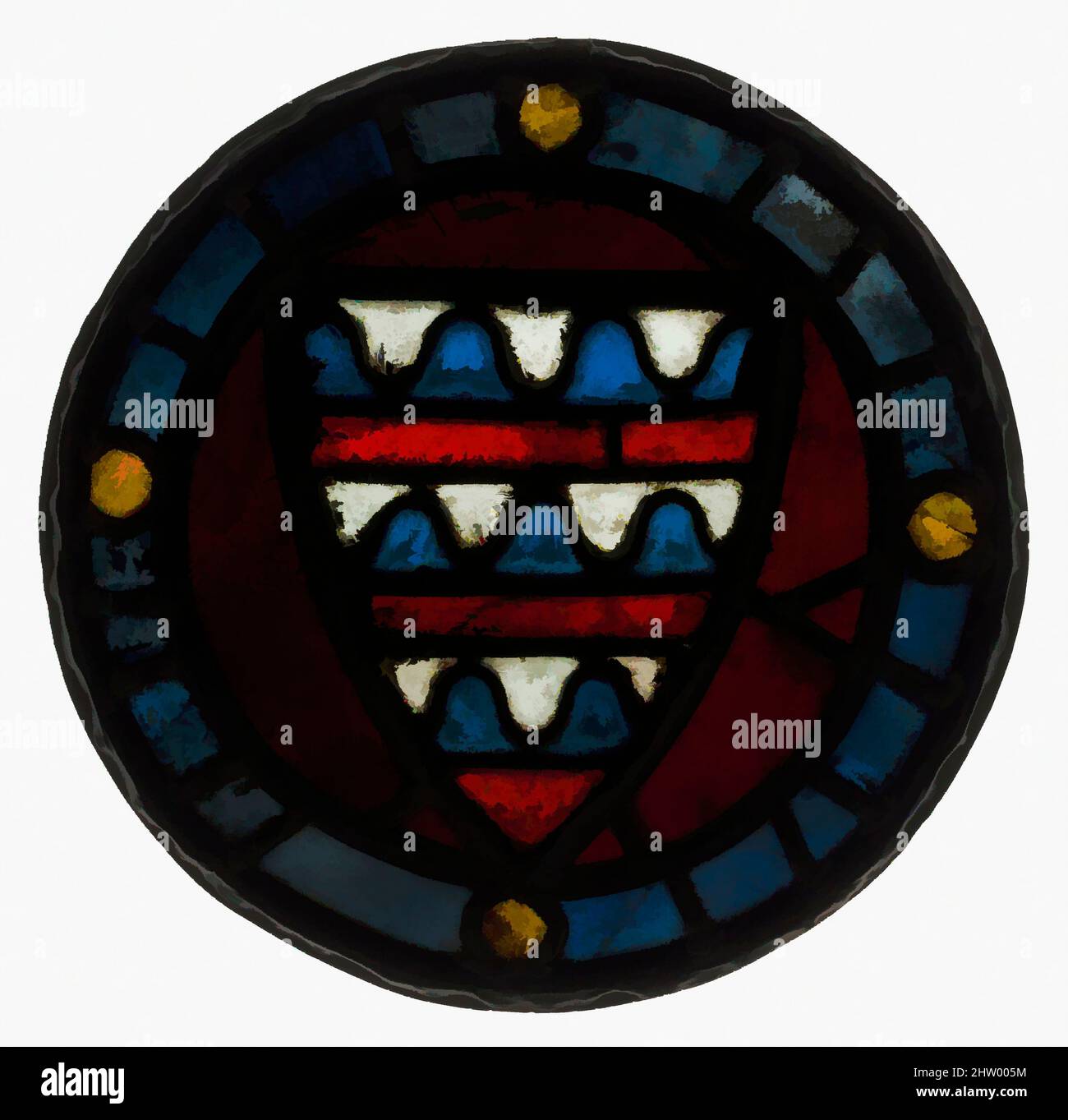 Art inspired by Roundel, ca. 1360–77, British, Stained Glass, 10 1/4 in. × 5/16 in. (26 × 0.8 cm), Glass-Stained, Classic works modernized by Artotop with a splash of modernity. Shapes, color and value, eye-catching visual impact on art. Emotions through freedom of artworks in a contemporary way. A timeless message pursuing a wildly creative new direction. Artists turning to the digital medium and creating the Artotop NFT Stock Photo