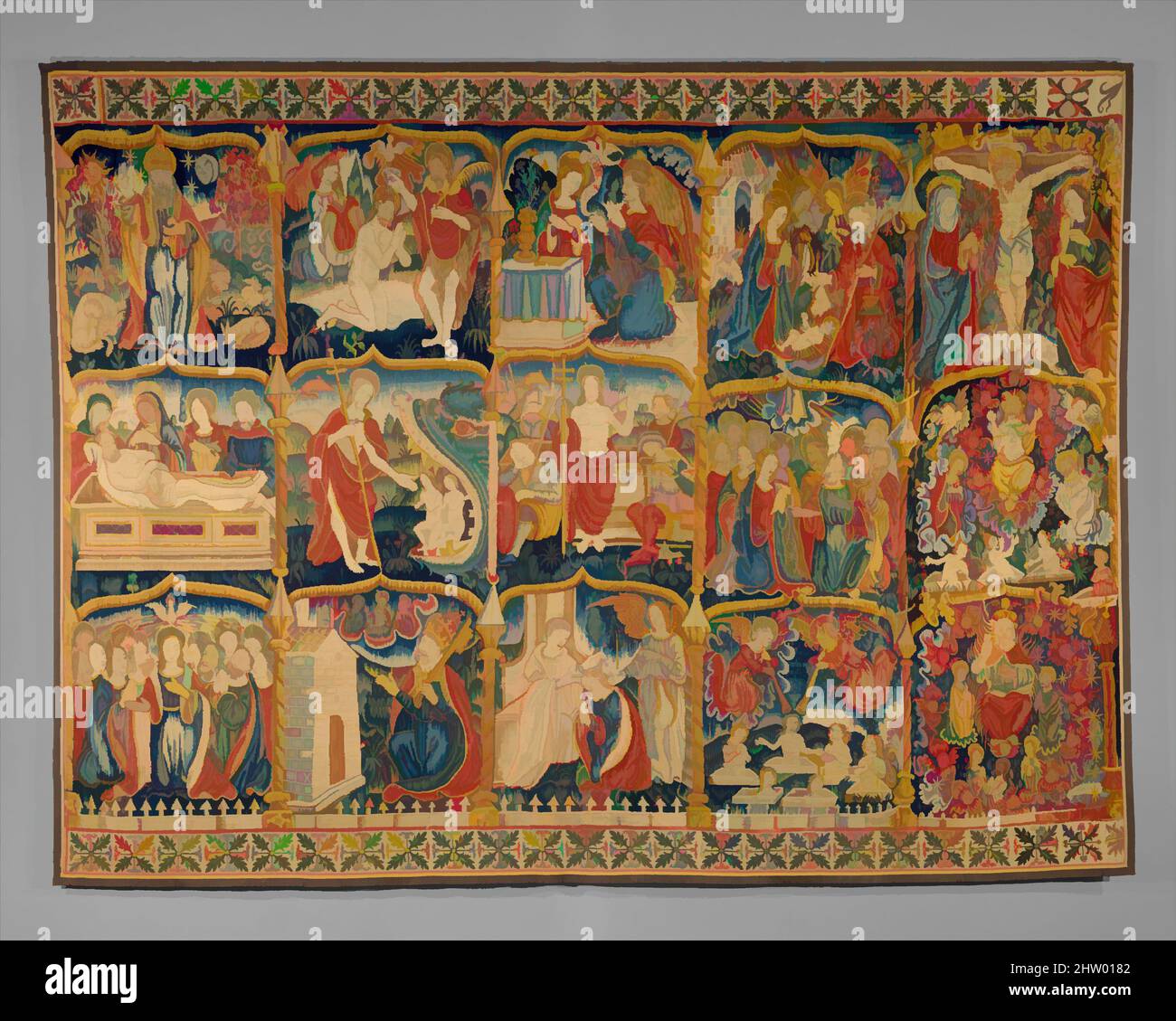 Art inspired by The Apostles Creed, ca. 1550–1600, European, Wool warp, wool wefts, Overall:(364.5 x 482.6cm), Textiles-Tapestries, Classic works modernized by Artotop with a splash of modernity. Shapes, color and value, eye-catching visual impact on art. Emotions through freedom of artworks in a contemporary way. A timeless message pursuing a wildly creative new direction. Artists turning to the digital medium and creating the Artotop NFT Stock Photo