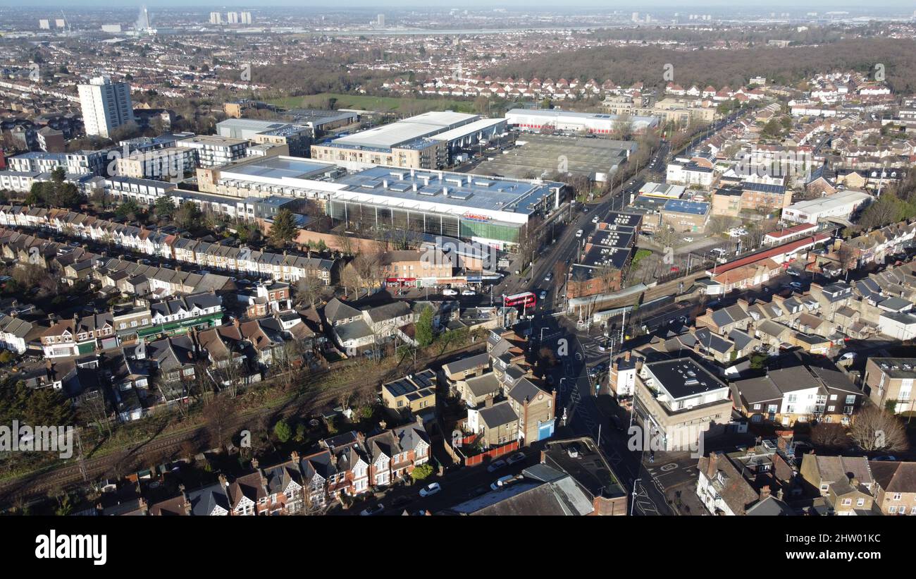 Highams Park East London UK aerial drone Stock Photo