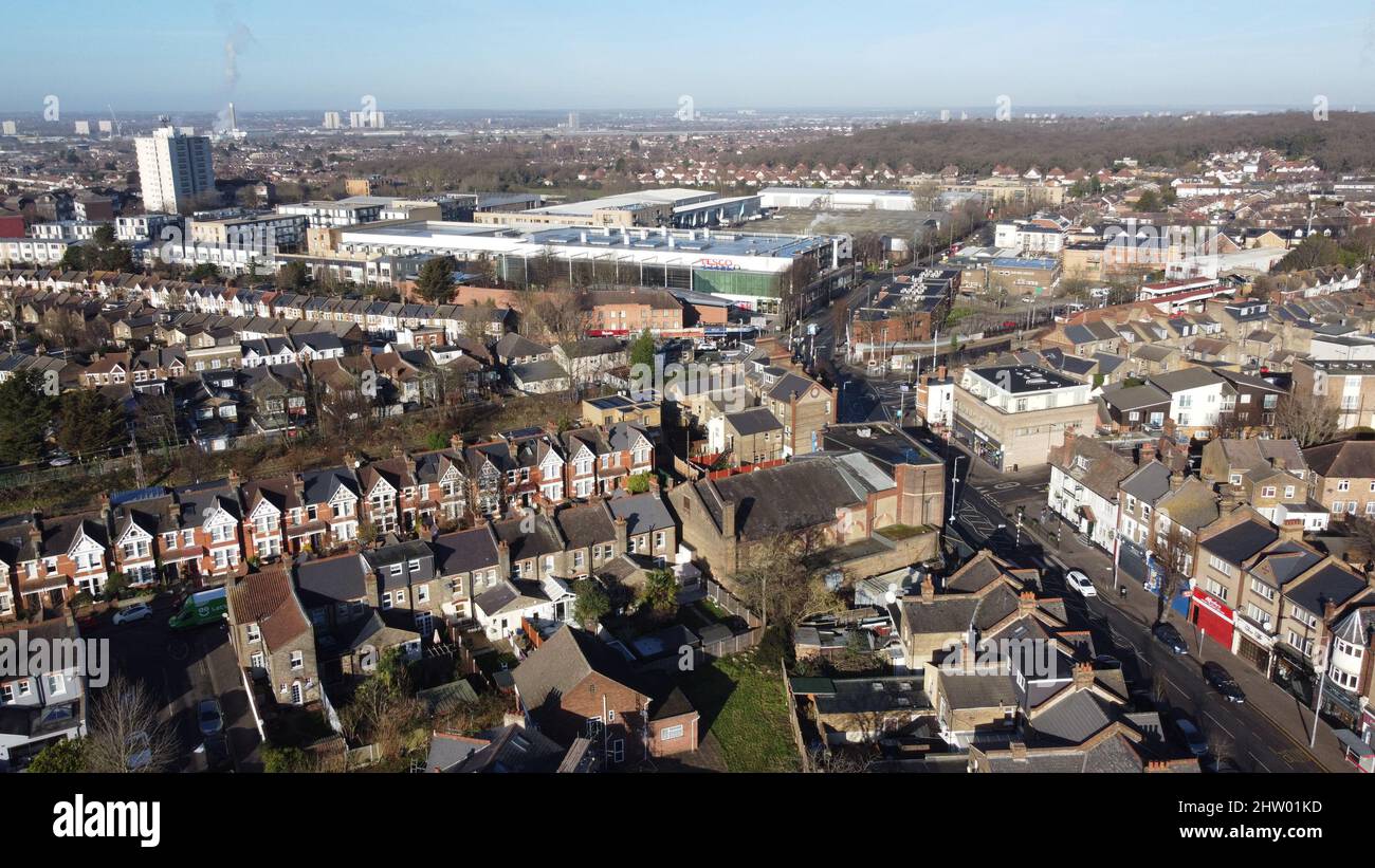 Highams Park East London UK aerial drone Stock Photo