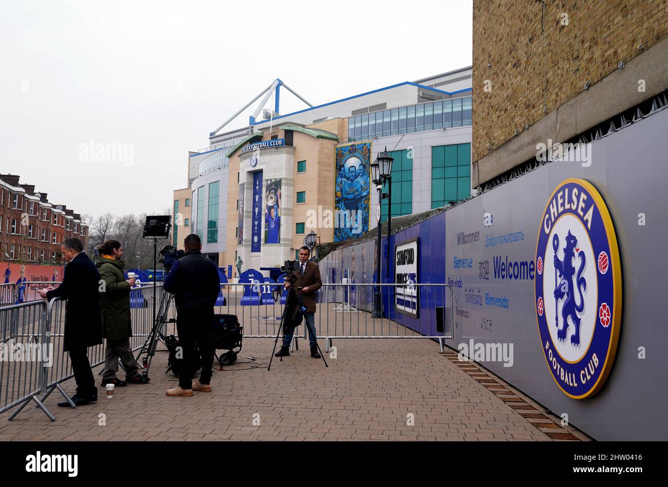 A live TV broadcast outside of Stamford Bridge, Home of Chelsea