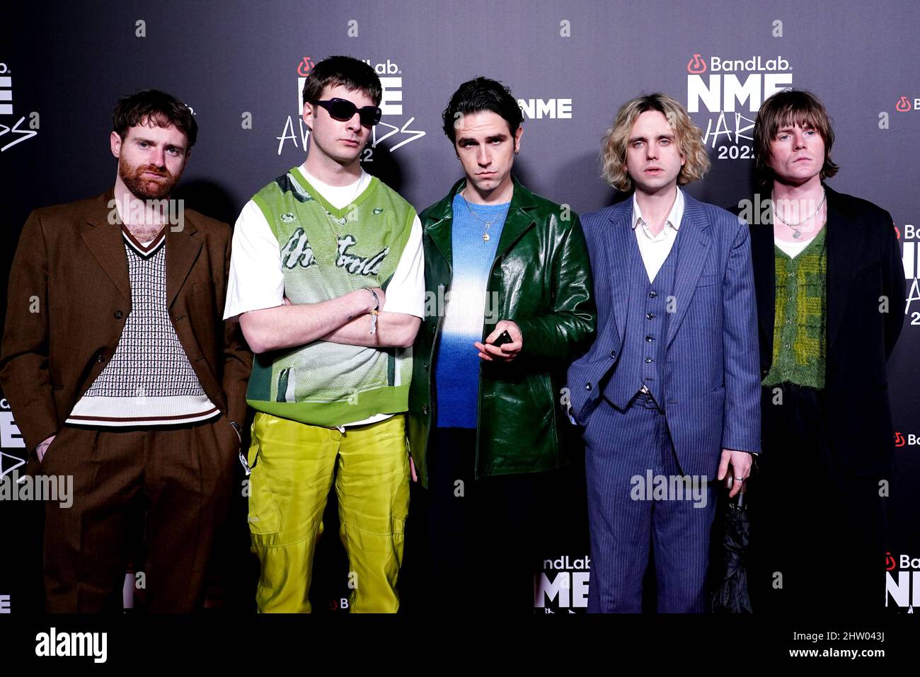 Fontaines D.C. arriving at the NME Awards held at the O2 Academy Brixton, London. Picture date: Wednesday March 2, 2022. Stock Photo