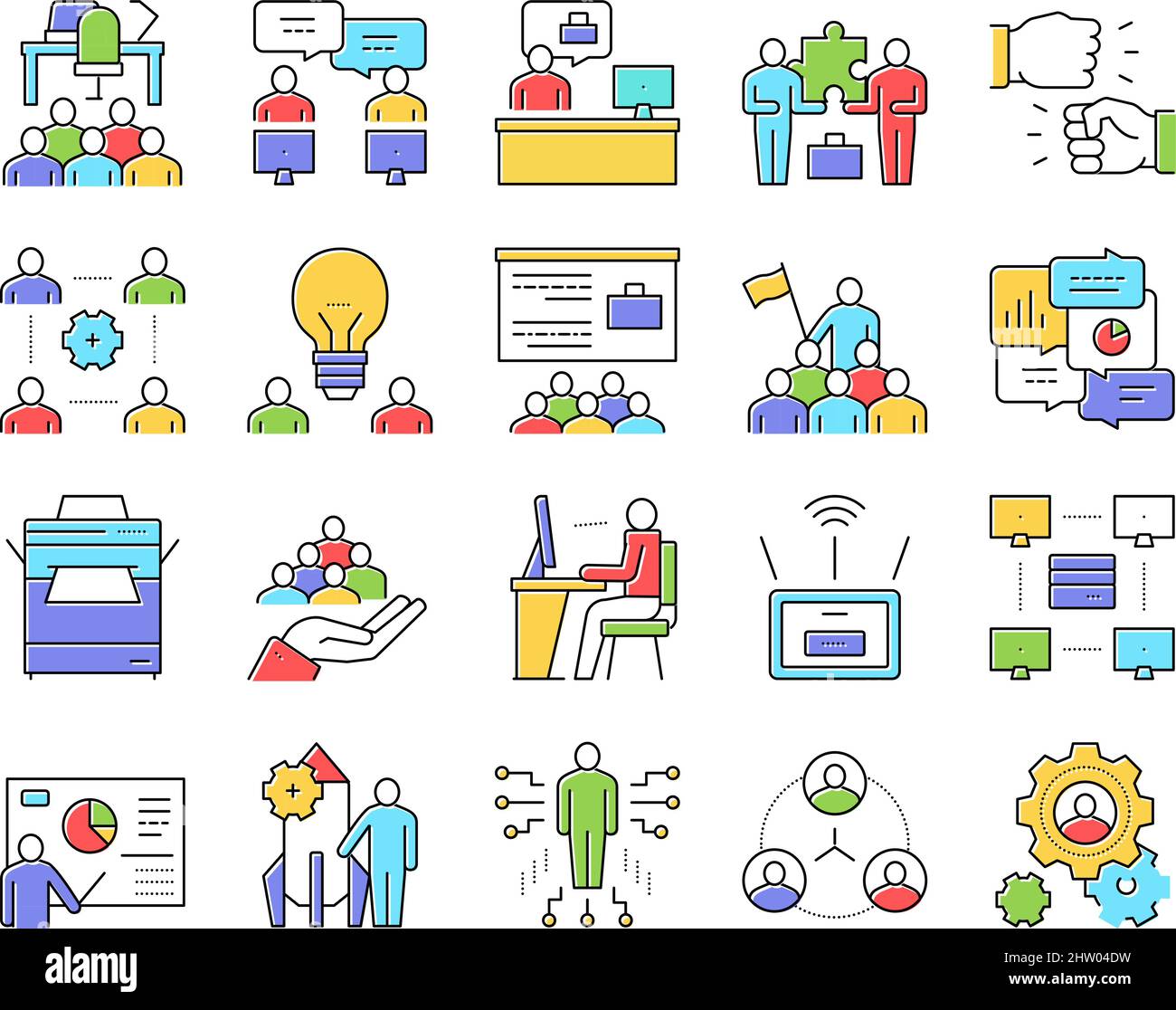Coworking Service Collection Icons Set Vector Stock Vector Image & Art ...