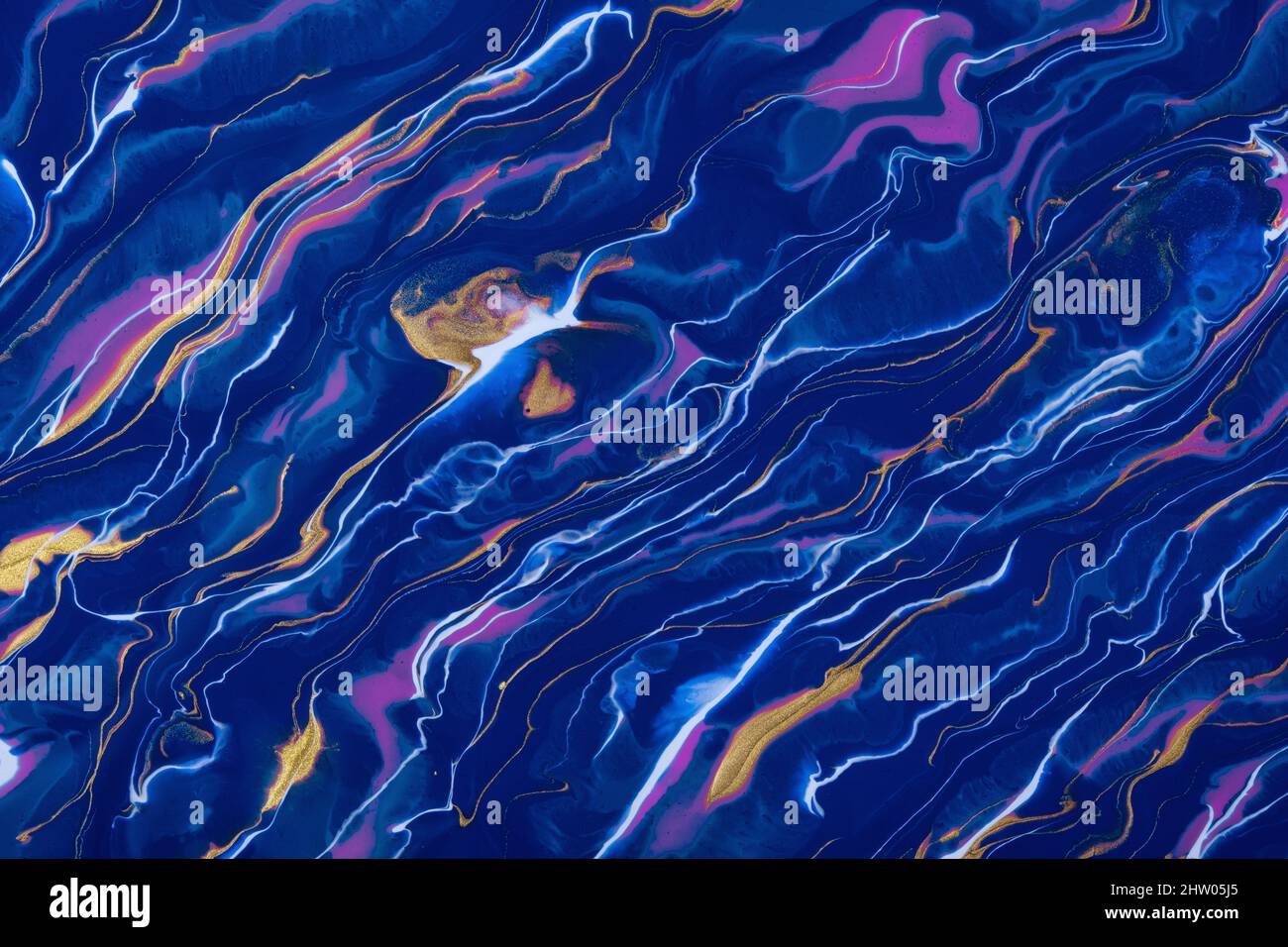 Abstract fluid art background navy blue and purple colors. Liquid ...