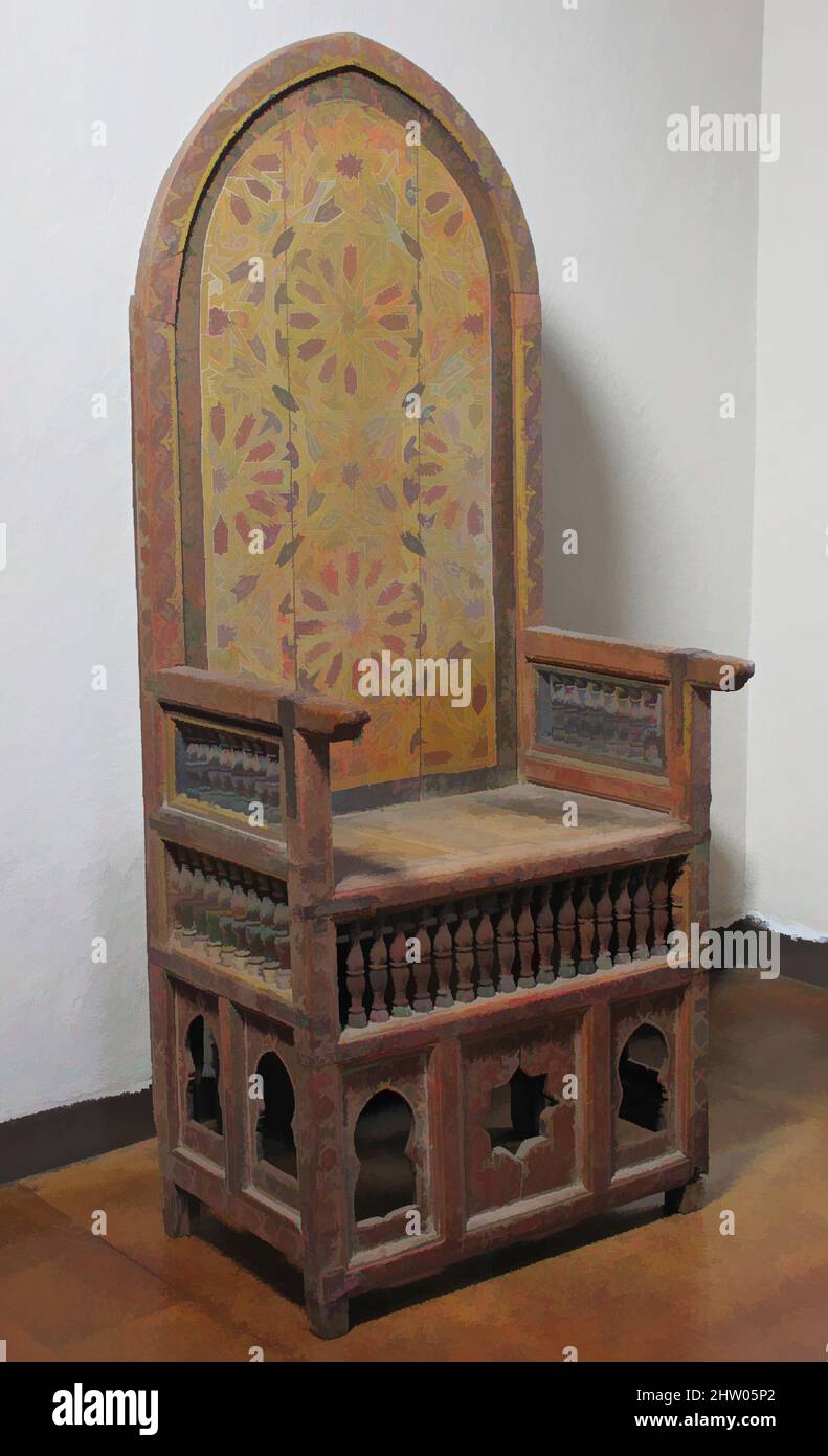 Chair, 16th century, Made in Spain, Spanish, Wood, Overall 69 1/2 x 27 3/4 x 21 in. (176.5 x 70