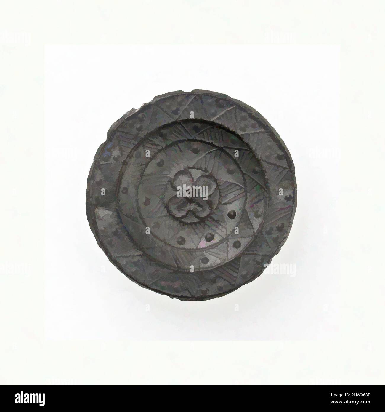 Art inspired by Pilgrim's Badge, 14th–16th century, French, Lead, Overall: 1 in. (2.5 cm), Metalwork-Lead, Classic works modernized by Artotop with a splash of modernity. Shapes, color and value, eye-catching visual impact on art. Emotions through freedom of artworks in a contemporary way. A timeless message pursuing a wildly creative new direction. Artists turning to the digital medium and creating the Artotop NFT Stock Photo