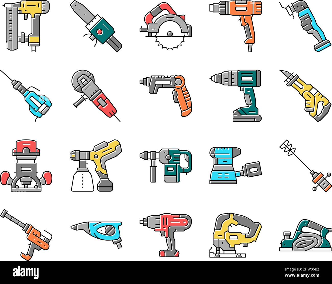 Tools For Building And Repair Icons Set Vector Stock Vector Image & Art ...
