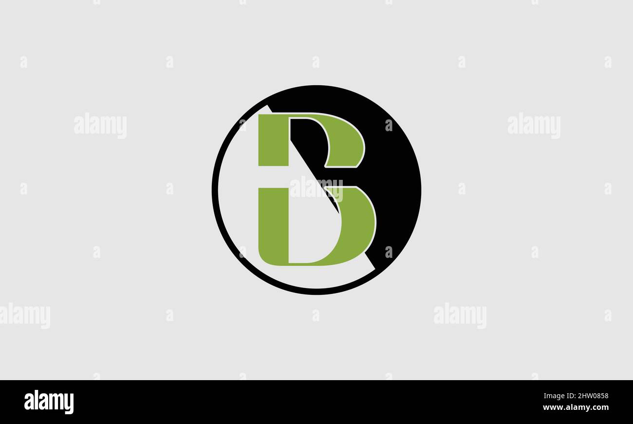 Bold letter B creative icon design with a half circle outside. Stock Vector