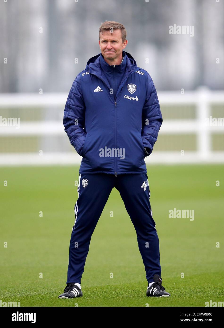Leeds United manager Jesse Marsch during a training session at Thorp Arch Training Ground