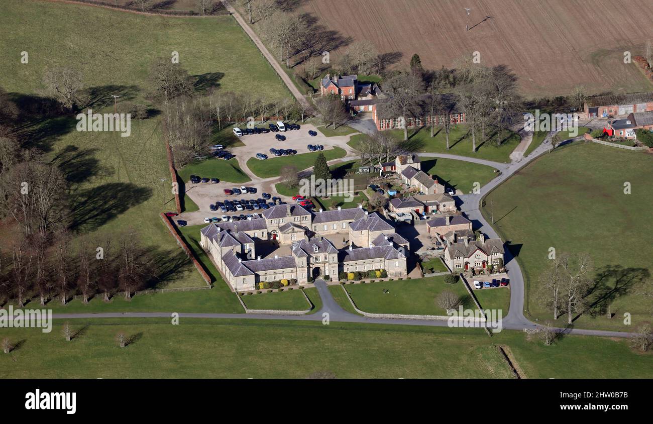aerial view of Aske Stables business centre near Richmond, North Yorkshire Stock Photo