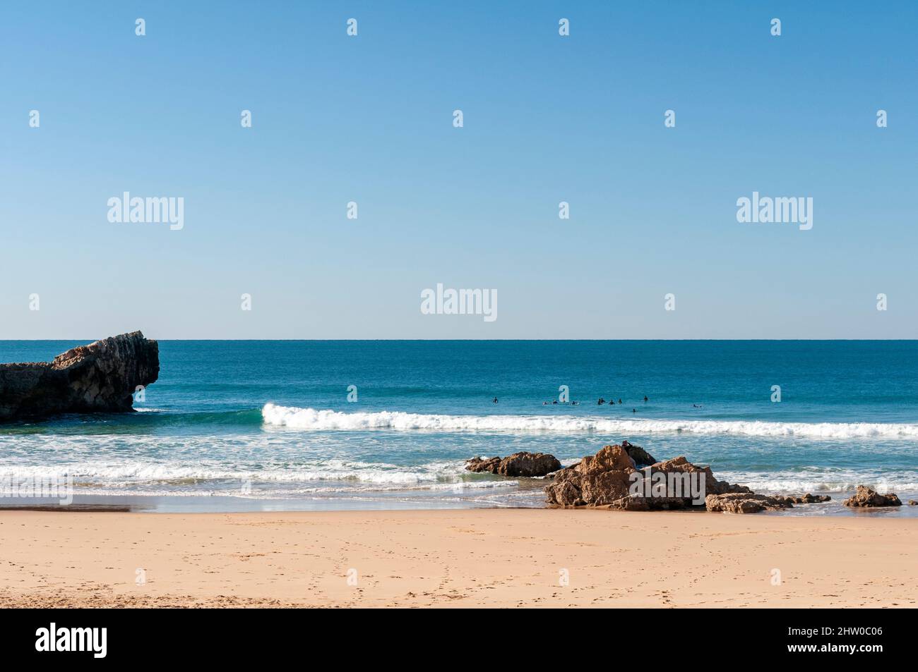 Praia da Coroama, fantastic surfers beach in Portugal's Algarve Stock Photo
