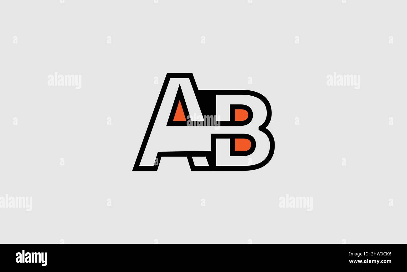 Bold letter AB creative design with colors inside it. Stock Vector
