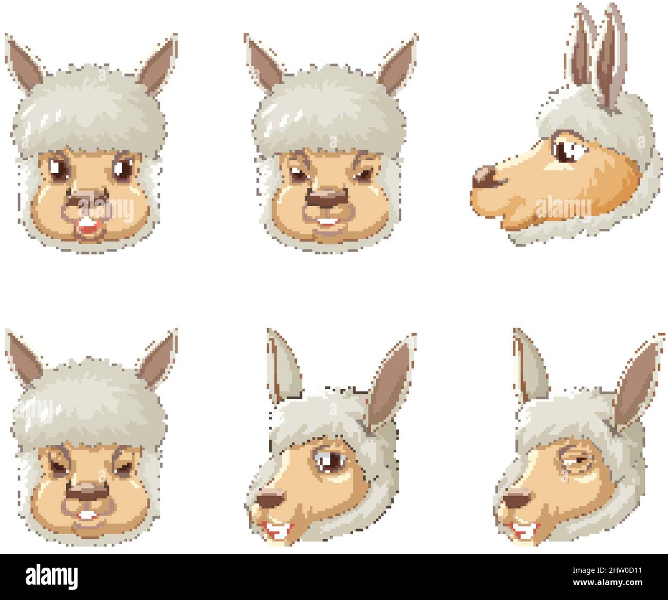 A set alpaca on white background illustration Stock Vector Image & Art ...