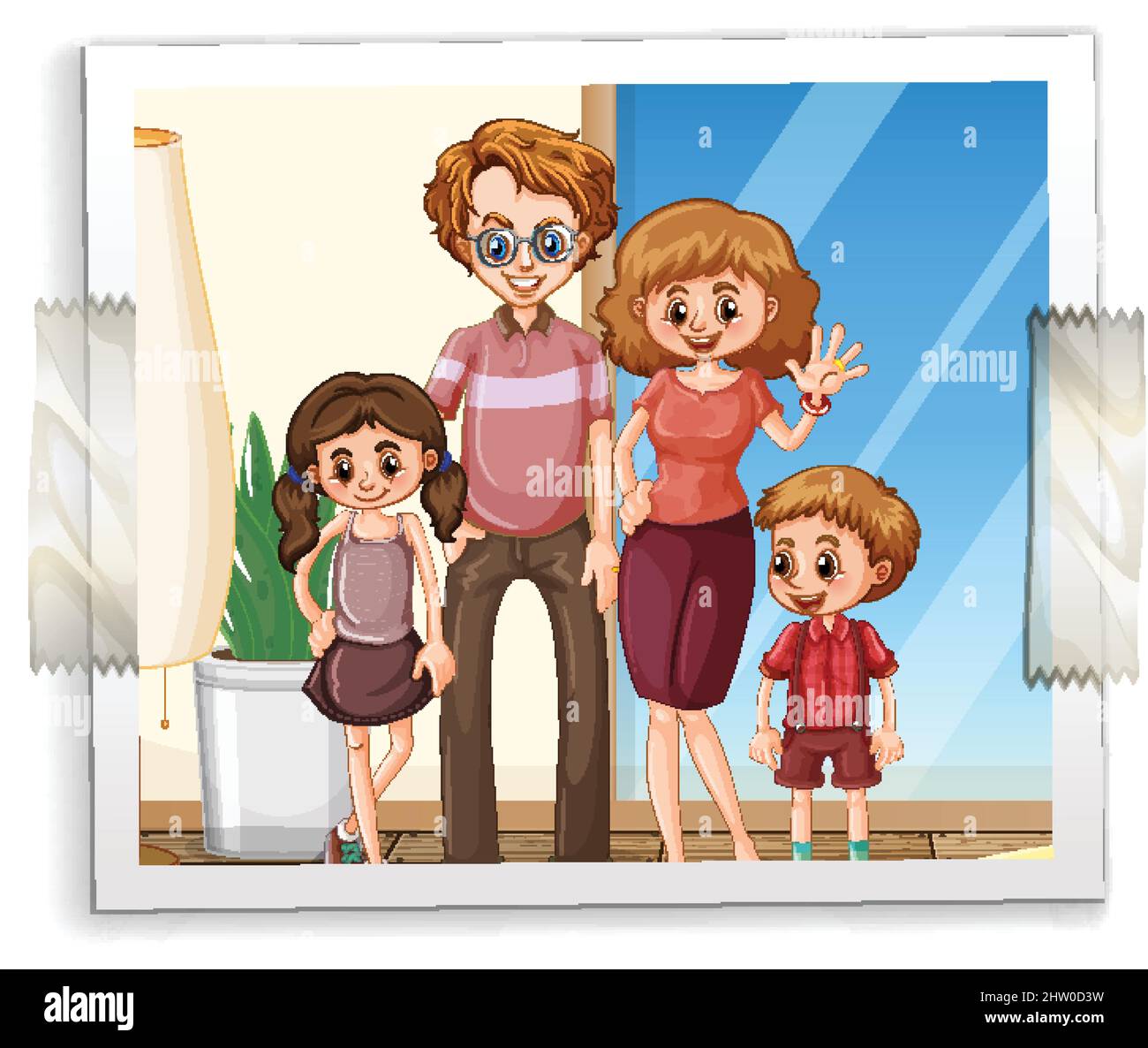A photo of family on white backgound illustration Stock Vector Image ...